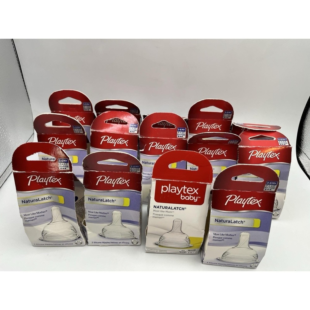 Playtex NaturaLatchNipple, Medium Flow, 14 A Count (2 Pack) Plus